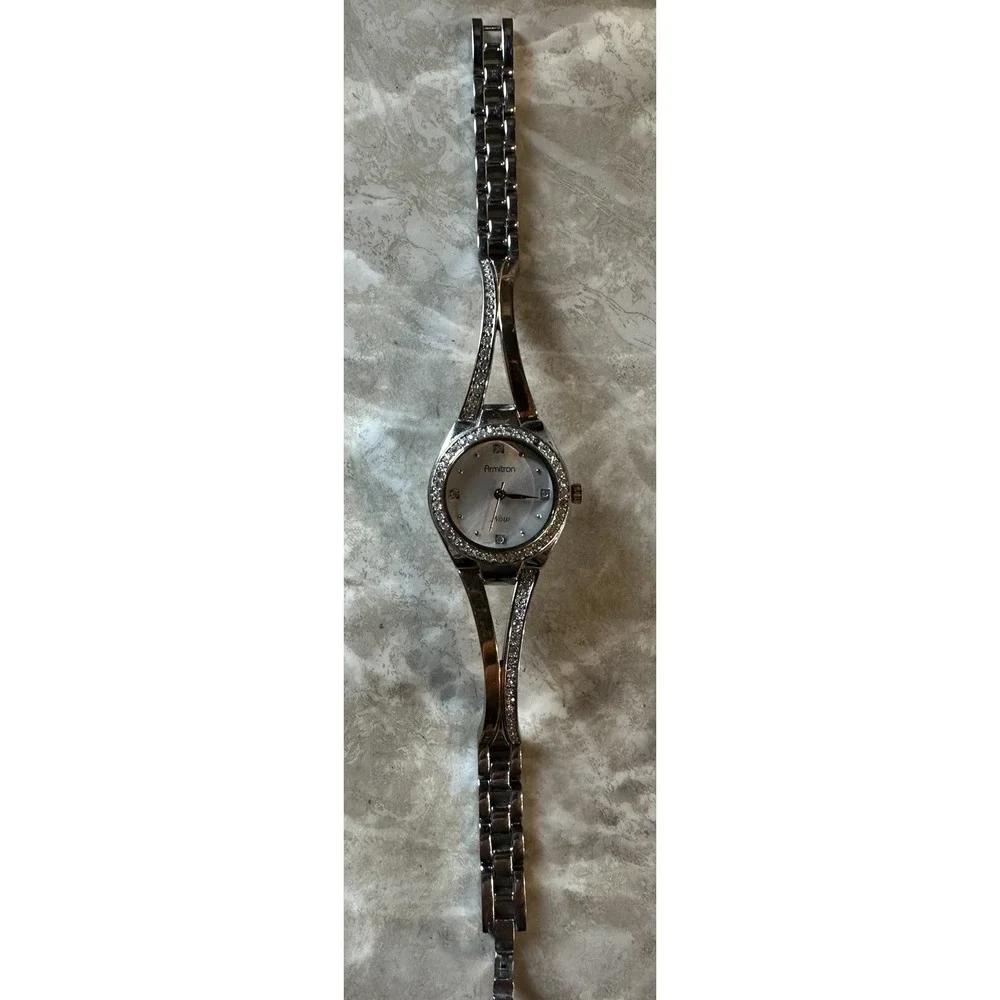 Armitron Now Women 75/3975TR New Battery Swarovski Crystal Rosegold/SilverTone A